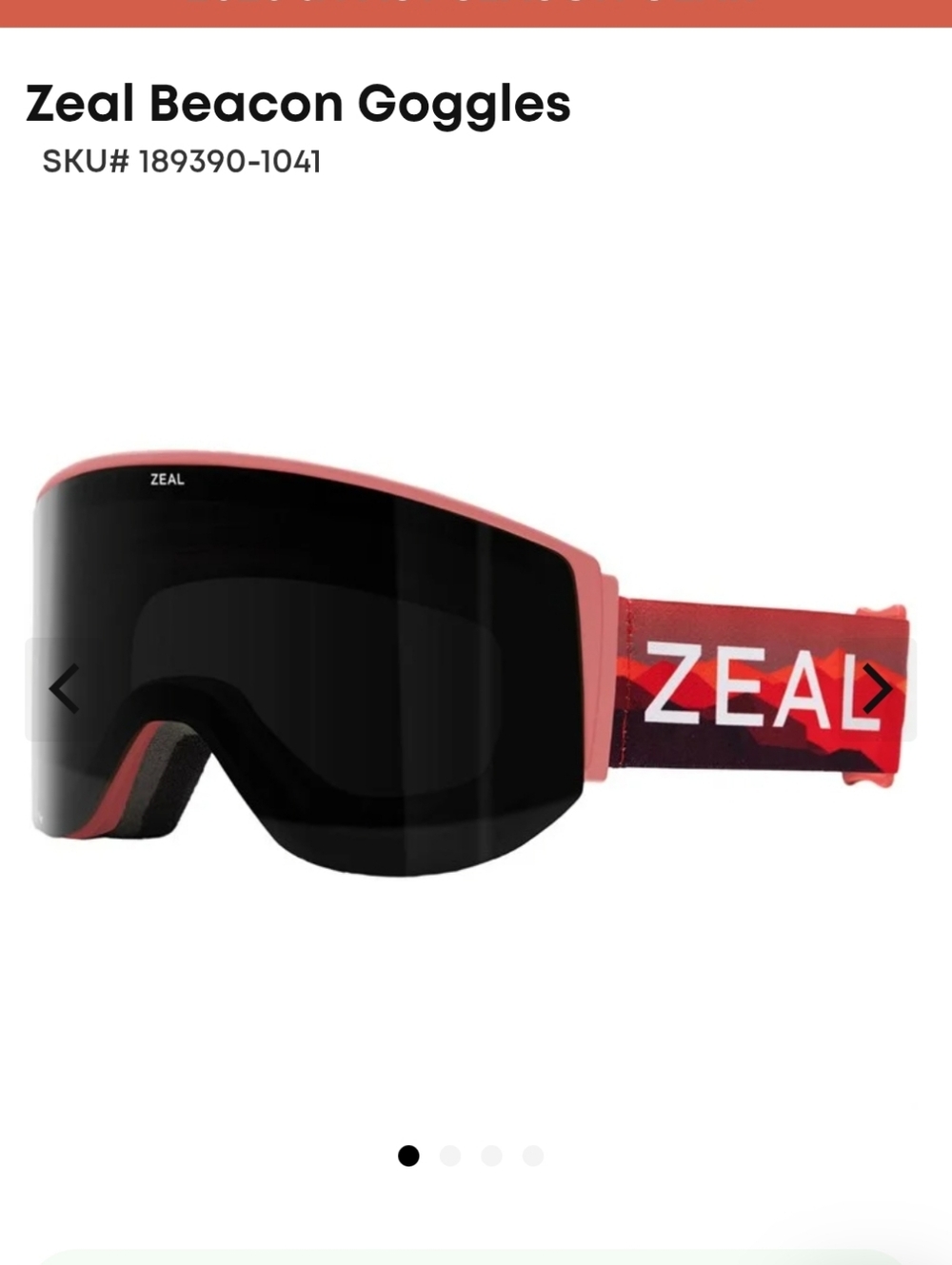 New Zeal Optics Beacon Snow Ski Goggles & Case Red Skyridge/Dark Grey Unisex
